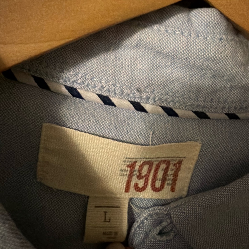 1901 Light Blue Casual Button Down Shirt - Picture 8 of 10
